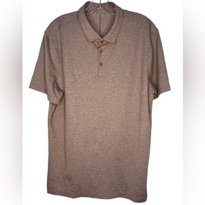 Lululemon Men’s Short Sleeve Polo Shirt Heathered Tan - Large